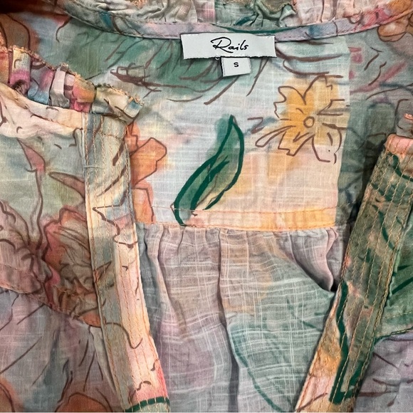 Rails Ruffle Sleeve Top Calista Tropical Floral Small Vacation Bloomcore - Picture 3 of 6